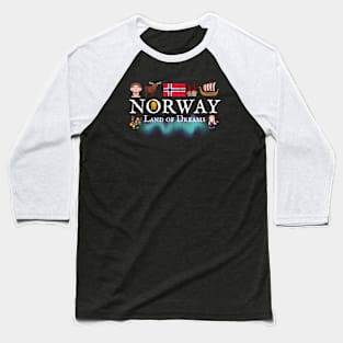 Norway Land of Dreams Baseball T-Shirt